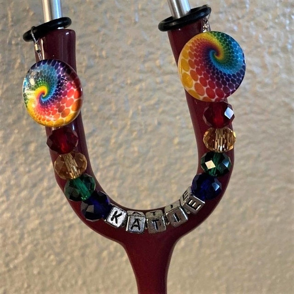 Handmade Beaded Stethoscope ID Tag